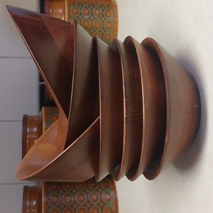 SALE! BARIBOCRAFT Canada Set of vintage wood bowls